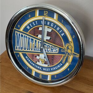WVU mountaineers wall clock with stand